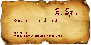 Rosner Szilárd névjegykártya